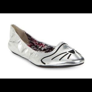 Karl Lagerfeld silver ballerina flats